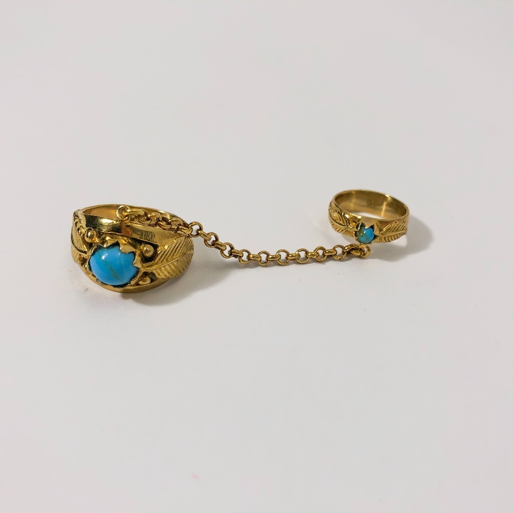 Sunahara Leaf Chain Ring in Gold - Picture 4 of 4
